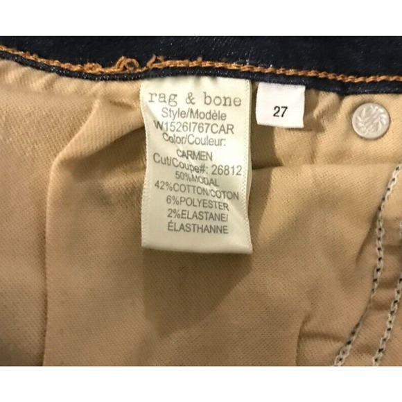 Rag & Bone Women's Cate Mid-Rise Ankle Skinny Carmen Color Jeans - Size 27 - Picture 7 of 13